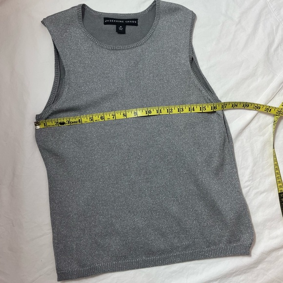 Silver Metallic Sleeveless Women's Sweater - Picture 4 of 5